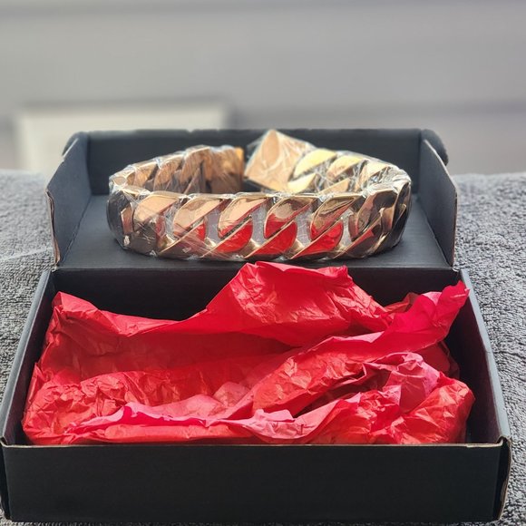 Rose Gold cubanCuban Link Dog Collar - Picture 10 of 11